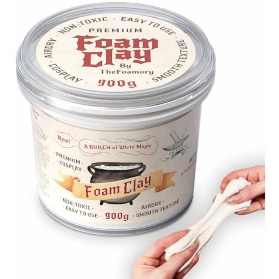 

Moldable Cosplay Foam Clay High Density Air Dry Clay, EVA Foam Sands Paints Easily, Non-Toxic and Safe for Crafts