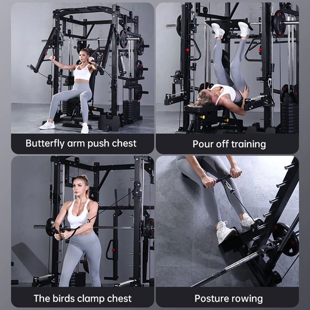 High Quality Bodybuilding Cable Crossover Multi Functional Power Cage Squat Rack Chest Exercise Training Smith Machine