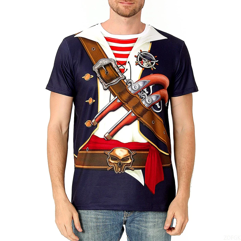 Costume da uomo stampato in 3D T-shirt divertenti Grafica novità Manica corta T-shirt casual Girocollo estivo Maglietta oversize Foe Men