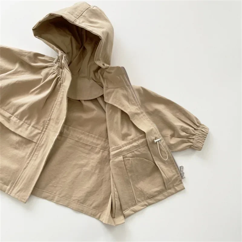 Children's  Autumn/Winter Fashion New Children's Wear Coat  Korean  Loose Hooded Work  Windbreaker  kids jackets for girls image 4
