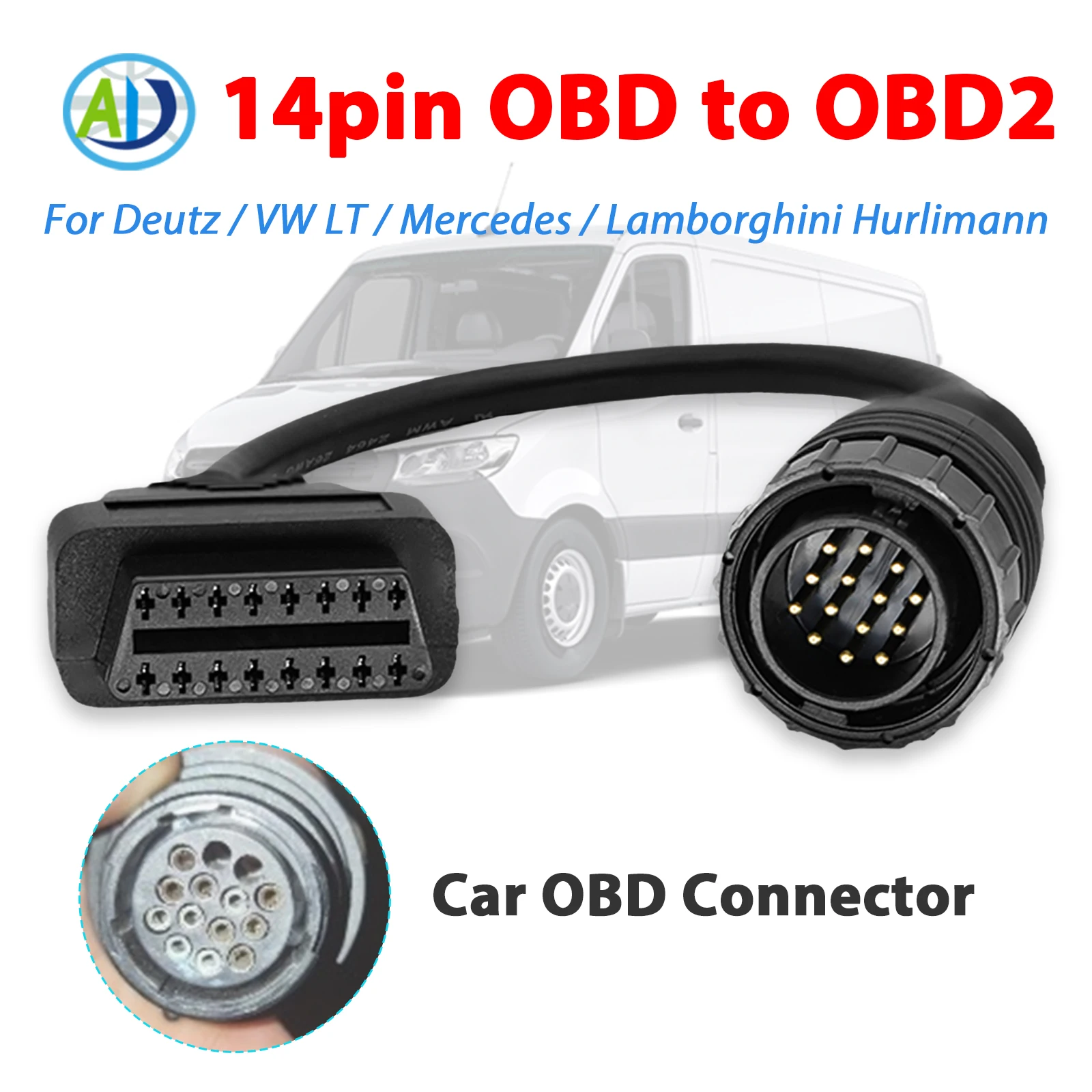 

Для Mercedes Benz 14Pin до 16Pin OBDII автомобильный автоматический диагностический кабель разъем OBD2 сканер адаптер кабель для Mercedes для Benz