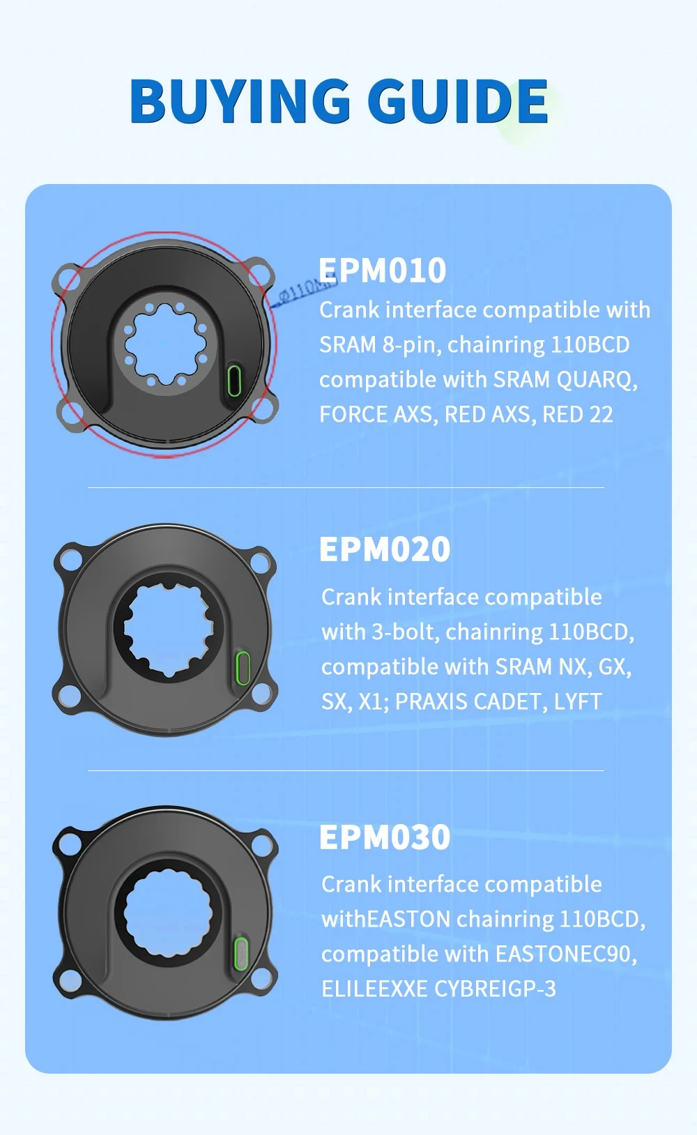 Leoseek Ultraleicht Power Meter Spinne Fahrrad Kurbel Trittfrequenz Powermeter 110BCD P67 Für Shimano SRAM Kurbelgarnituren Für Rennrad MTB Fahrräder – Detail 6