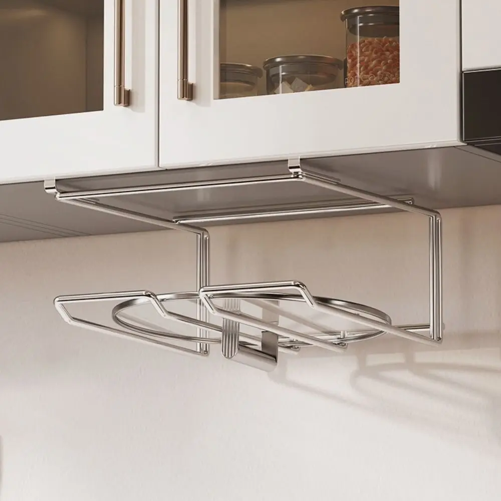 

Настенный держатель для крышек из нержавеющей стали, экономящий место, без сверления, для хранения крышек от кастрюль