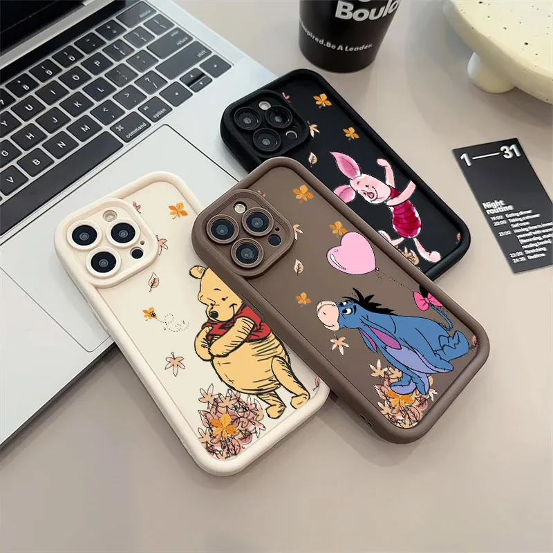 

Winnie The Poohs Winnies Eeyore Silicone Case For iPhone 17 11 15 16 13 Pro Max 14 Plus 12 Pro 16E 17AIR Shockproof Phone Cover