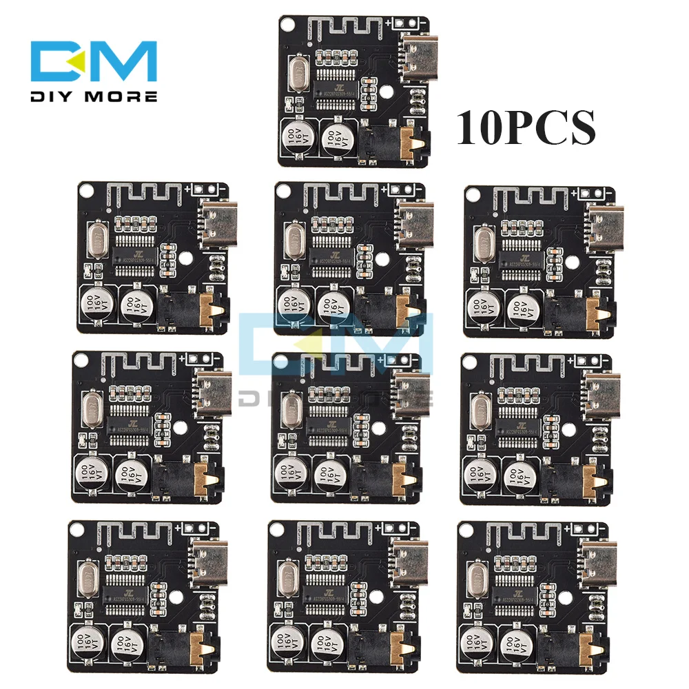 1-10pcs Mini Bluetooth Stereo Audio Receiver Board Module VHM-314 Bluetooth 5.0 MP3 Lossless Decoder Board Type-C 3.7-5V