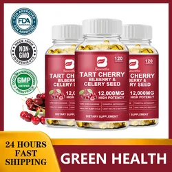 BEWORTHS Organic Tart Cherry Extract Capsules with Celery Seed for Joint Health Muscle Recovery Premium Uric Acid Cleanse