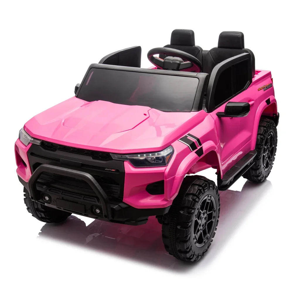24V 10A Kids Electric Ride On Pickup, 2-Seater, Remote Control, USB, Bluetooth, Safety Belts, High Gate, for Ages 3+