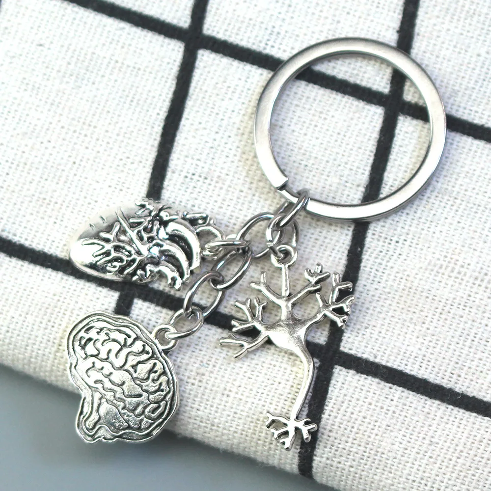 keychain neurology Heart Nerve Cell Shaped Keychain Doctor And Nurse Bag Chain Jewelry Gift