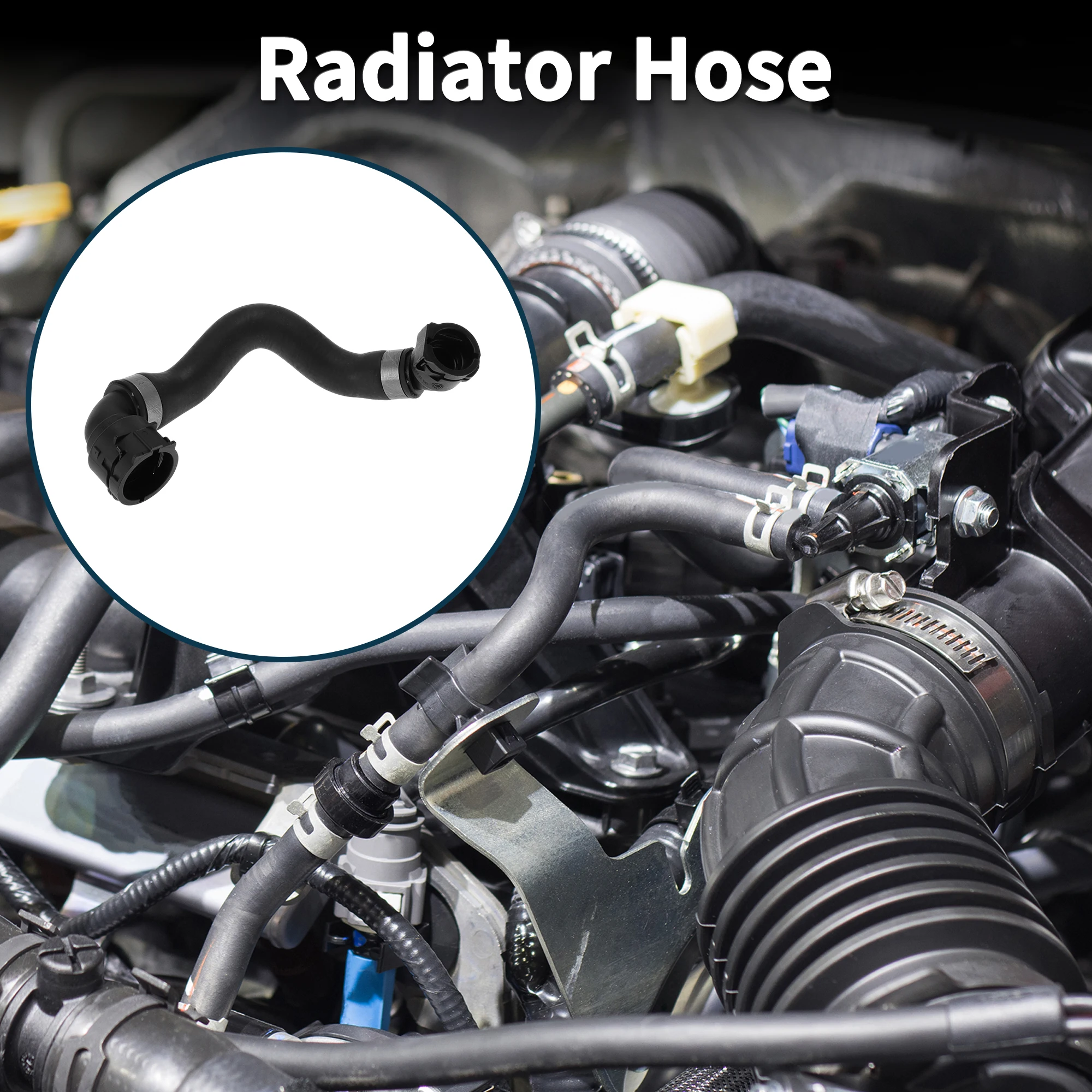 Motoforti Radiator Hose Heater Hose Radiator Outlet Hose Pipe for BMW 3 Series 15 No.11538611277 Rubber Coolant Pipe Black 1 Pc