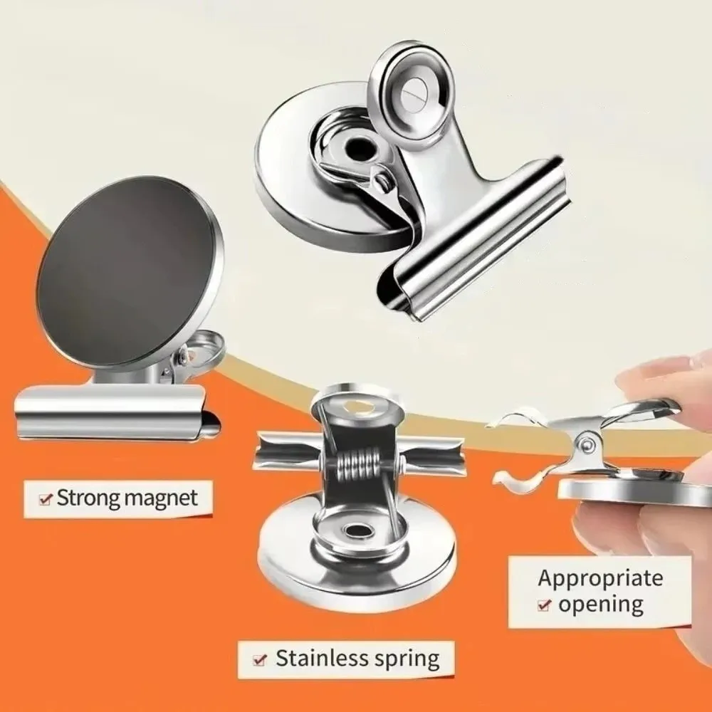

12pcs Stainless Steel Magnetic Clips Round Metal Strong Hold Magnetic Refrigerator Clips Multipurpose DIY Decorative Hooks