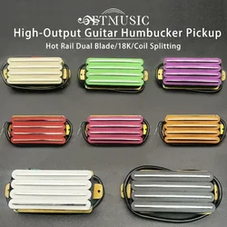 Hot Rail 2-Dual Blade Electric Guitar High Output 18K Track Type 4-Coil Humbucker Pickup Black/White/Ivory/Green/Red/Purple