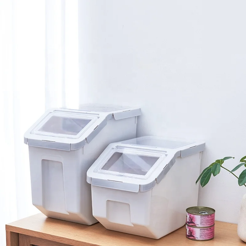 Collapsible pet food storage container airtight pet treat food dispenser for dog and cat