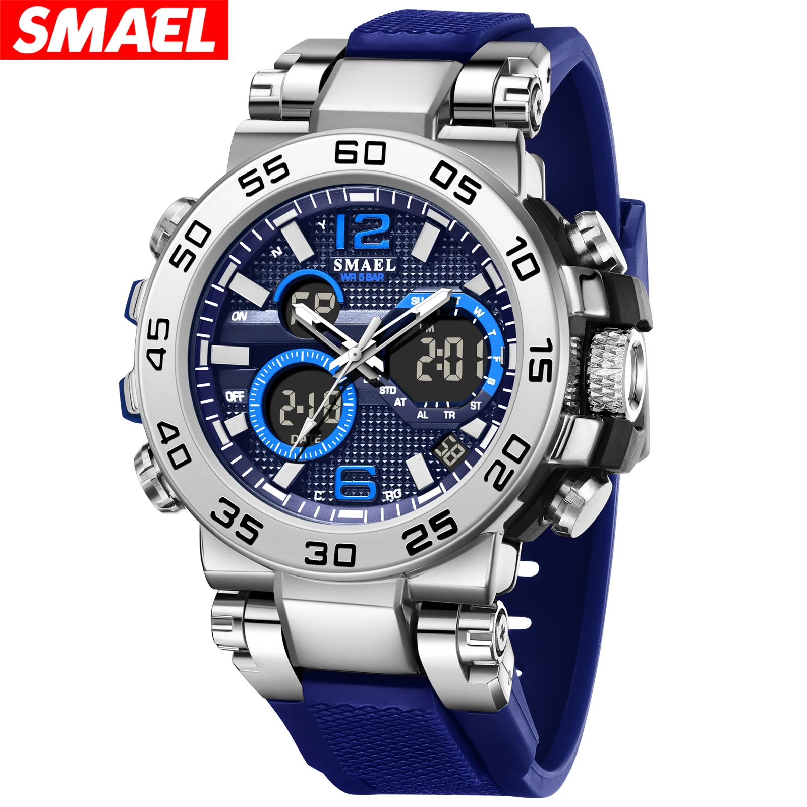 SMAEL 8106 Brand Electronic Watches for Man Fashion Multifunction Waterproof Shockproof Luminous Sports Men's Digital Watch
