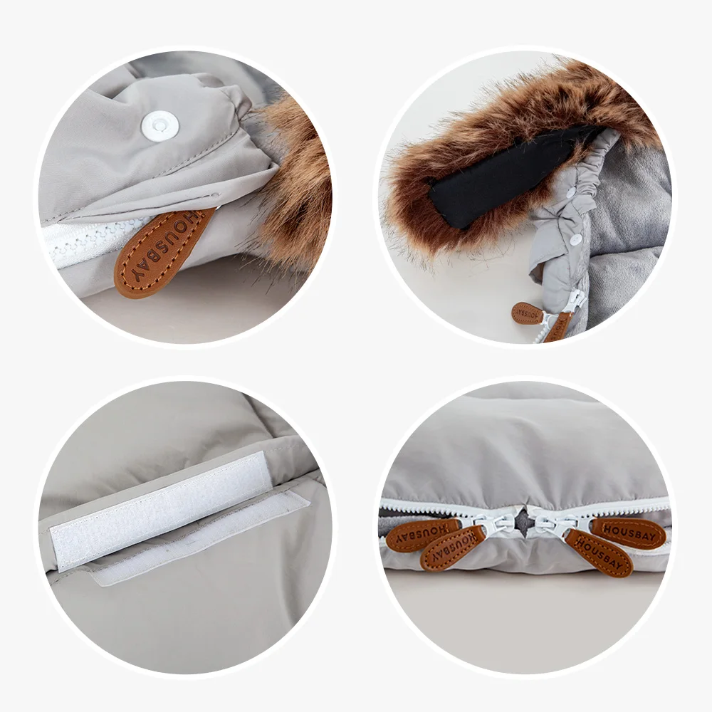 عربة أطفال للقدم 0-24 شهرًا كيس مغلف دافئ للطفل للشتاء لتفريغ الهواء مقاوم للرياح سمكا ملحقات عربة عالمية