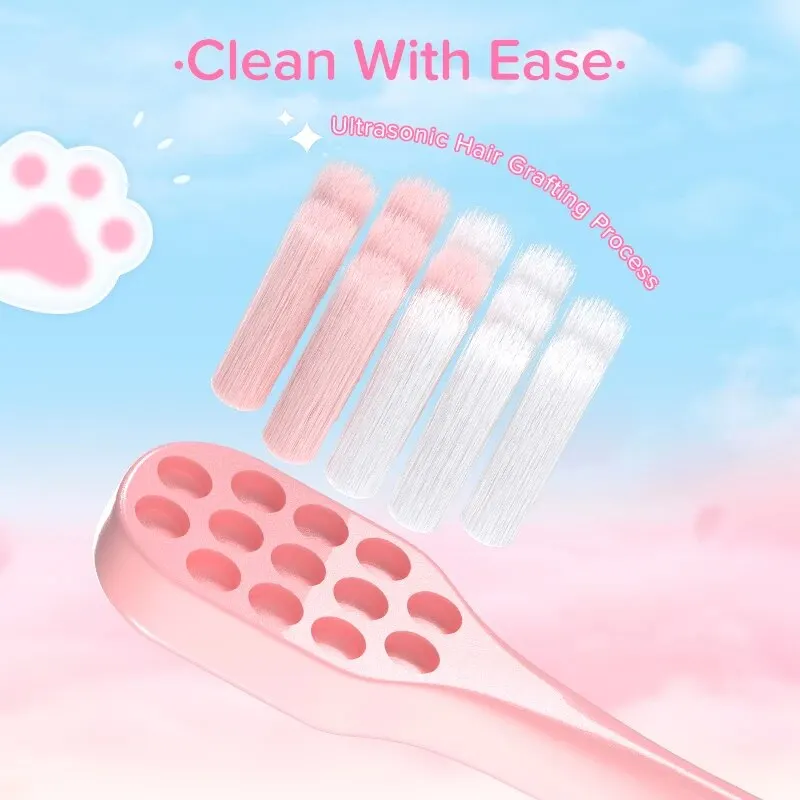 4PCS Cartoon Cute Cat Claw Shaped Children\'s Soft Bristled Toothbrush Suitable For Cleaning The Oral Cavity For Ages 2-12