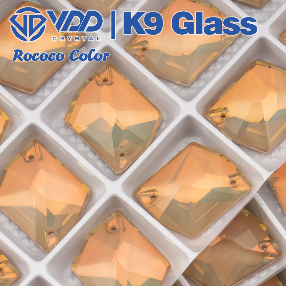 VDD 17x21mm Rococo-Topas Cosmic AAAAA K9 Glas aufnähbare Strasssteine, flache Rückseite zum Aufnähen für Kleidung, Hochzeitskleid-Accessoires – Detail 5
