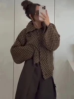 2026 New Autumn Brown Long Sleeve Knitted Cardigans Women Elegant Lapel Single Breasted Loose Sweater Coat Knitwear Korean Style - Image 5