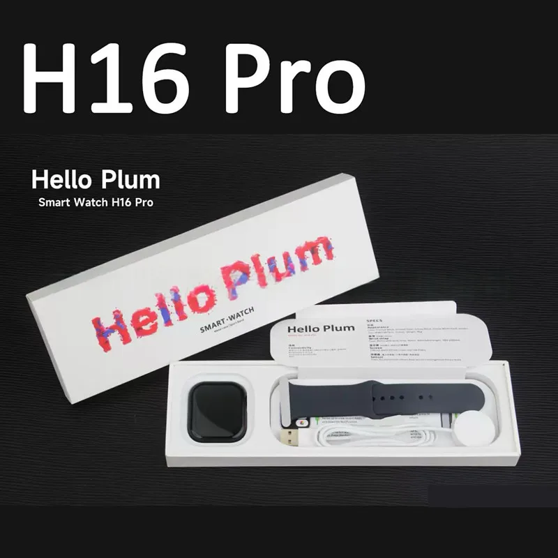 

2025 New Hello Plum H16 Pro AMOLED Smartwatch with NFC Compass Fitness Tracker for Android iOS Photo Album – Unisex Sports Watch