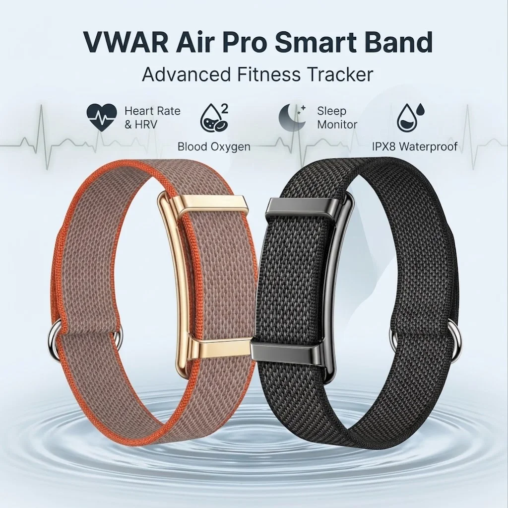VWAR Air Pro – bracelet intelligent sans écran, moniteur de fréquence cardiaque, pour le sport et les activités de plein air, étanche 10ATM, montre connectée pour Andrio IOS