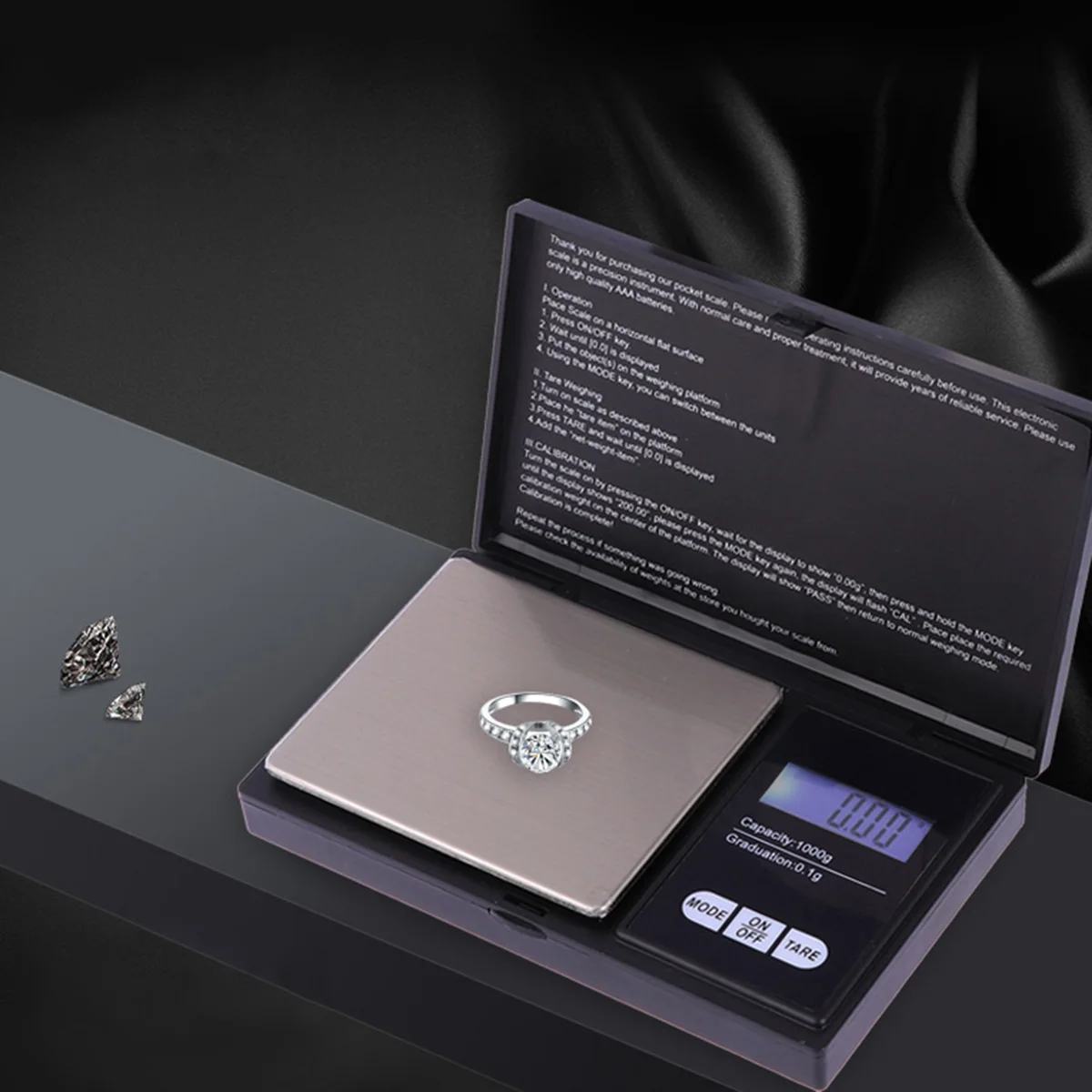 

Electronic Scale 1Kg/0.01G Digital Jewelry Scale Compact Lcd Backlight Portable Precision Balance For Mailing Medicinal Packet