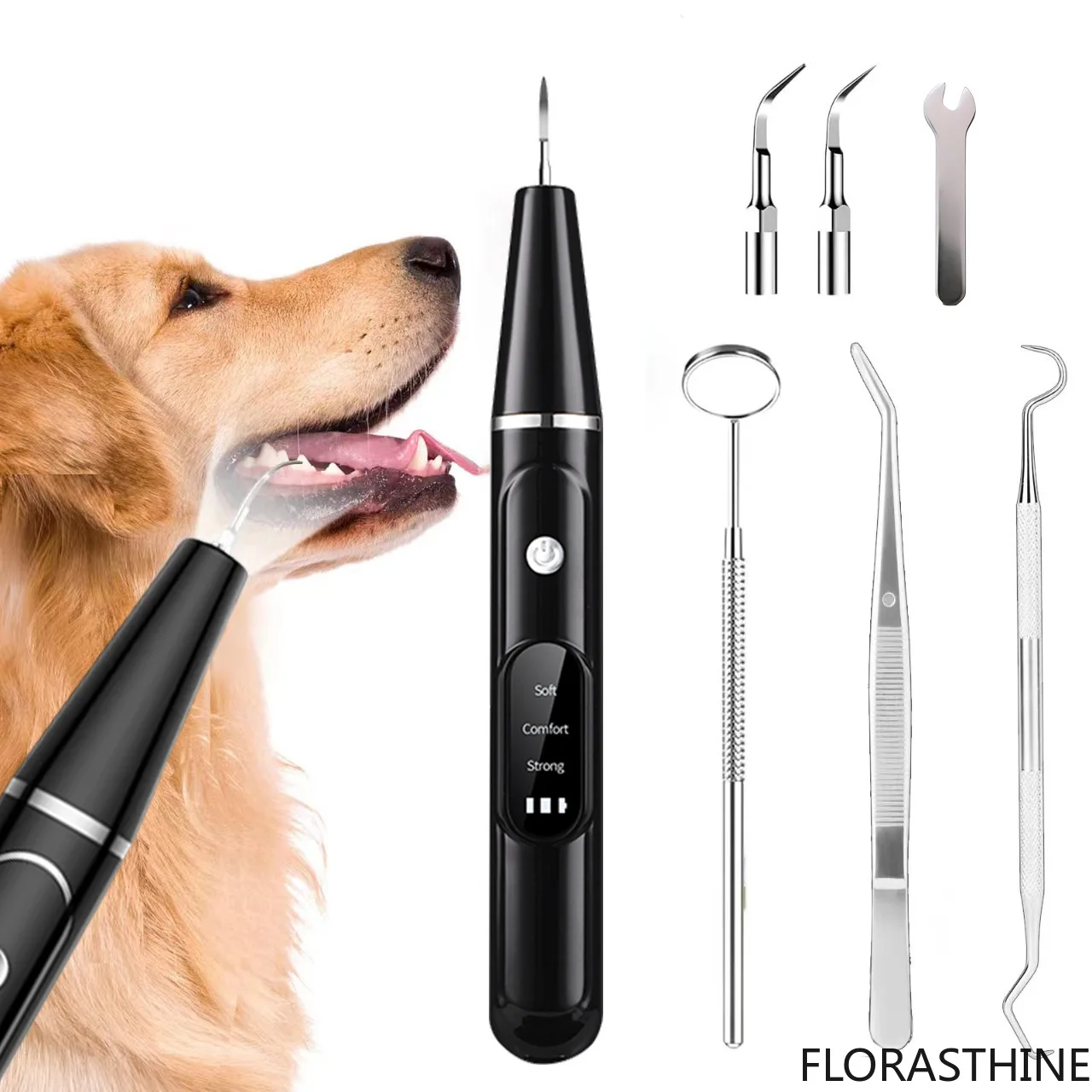 犬用歯石除去装置-超音波歯ブラシ-電動ペット歯石除去器-歯垢クリーニングツール-犬猫用デンタルケアキット