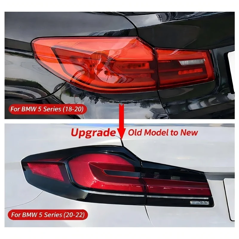 

Для BMW 5 серии: Обновленные задние фонари (525, 530Li, 540I, G38) — светодиодные противотуманные фары, затемненные черные стоп-сигналы, задние фонари.