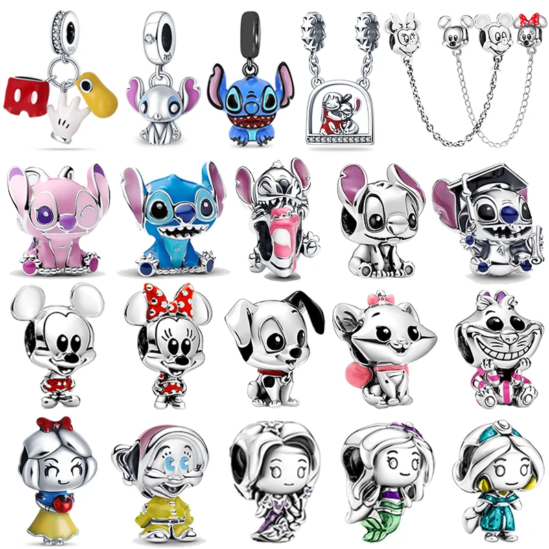 

Disney, серебро 925 пробы, одежда с Микки Маусом, комплект из трех предметов, подвески, бусины, популярные женские оригинальные браслеты 925, браслет, ювелирные изделия «сделай сам», кулон, подарки