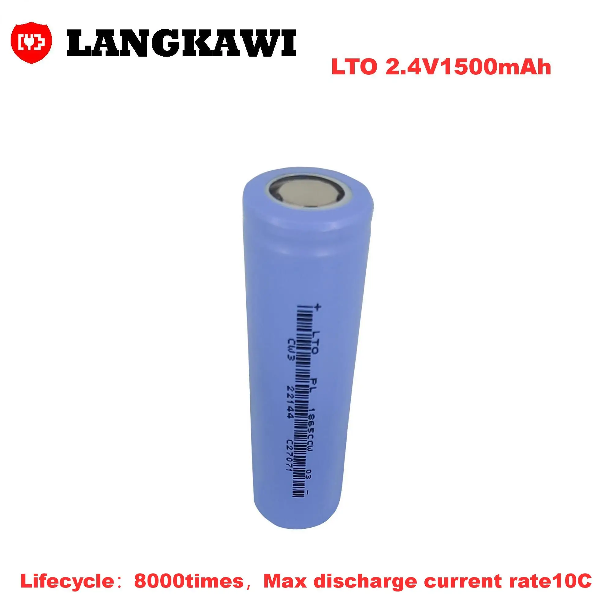 18650 LTO 2.4V1500mAH 10C 15A Discharge High Safety Lithium Titanate Battery  for 12V battery bank pack scooter golfcar