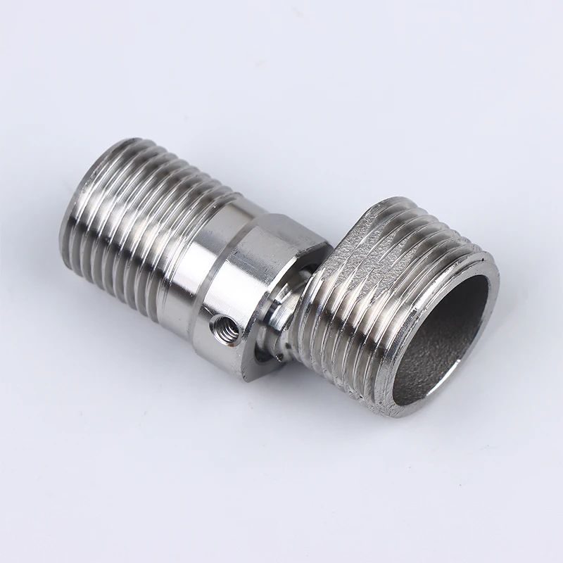 New Stainless Steel Curved Foot 360° Rotatable Angle Adjustment Eccentric Screw Corner Wall Mounted Shower Faucet Adapter