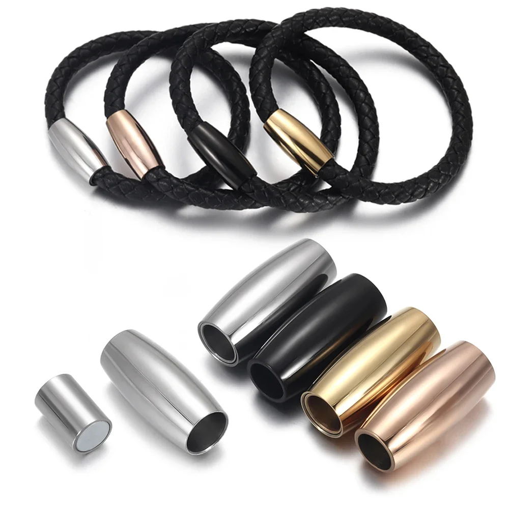 

Stainless Steel 3mm-6mm Magnetic Clasps Closure Leather Cord Bracelet Magnet Buckle Necklace DIY Jewelry Making Accessories