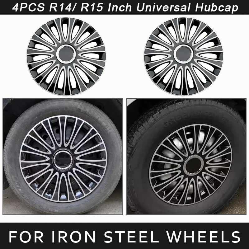 

4PCS Car R14 R15 R16 Inch Universal Wheel Cover Hubcap Replacement Hub Caps Wheel Rim Cover Tire Accessories Snap On SUV Truck