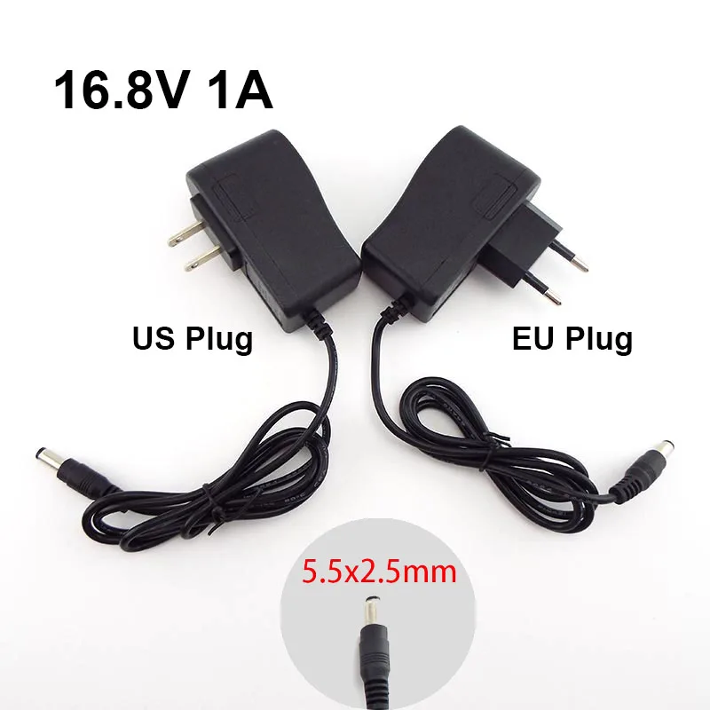 adaptador de alimentacao para 18650 bateria de litio ac 100240v dc 168v 1a 55x25 mm us eu plug cctv camera de carregamento 01