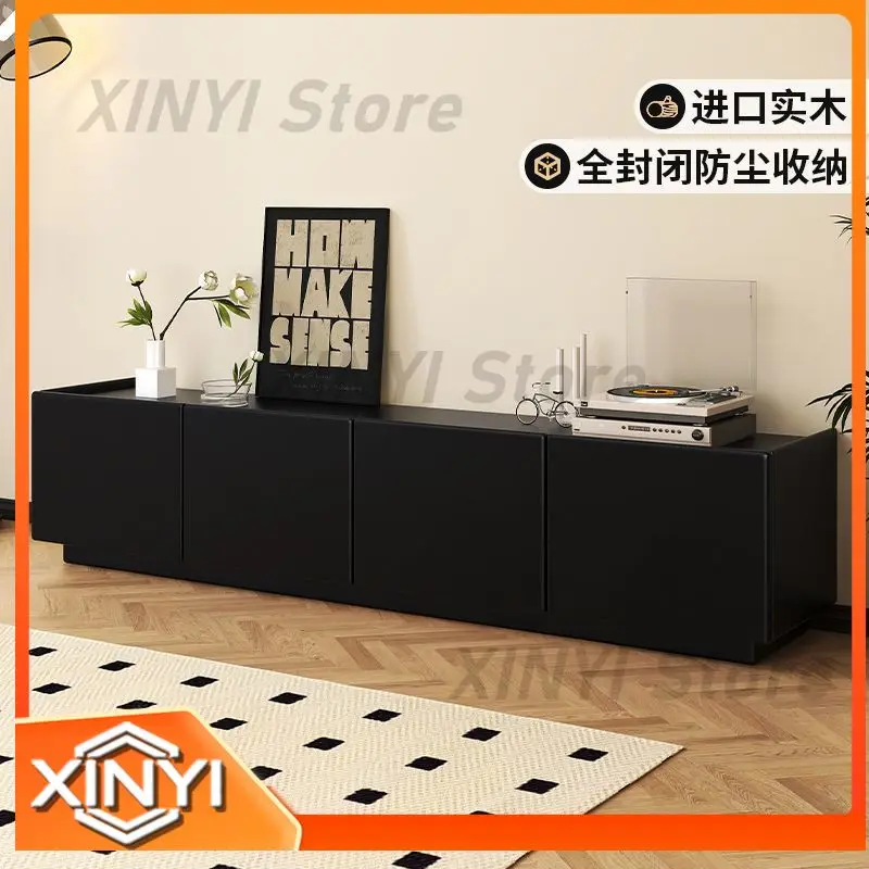 Solid Wood TV Stand for Living Room Modern Minimalist Luxury Floor Cabinet Storage Shelf for Home Use