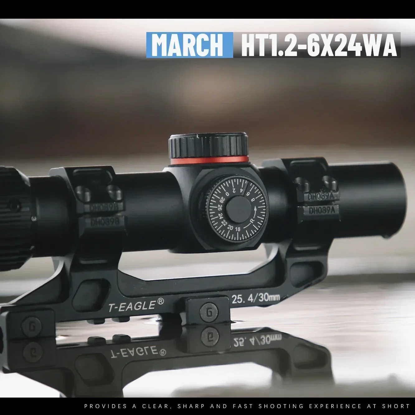 نطاق بندقية زاوية واسعة للصيد HT1.2-6X24WA للصيد والرماية مسدسات الهواء Airsoft مع ملحقات airsoft