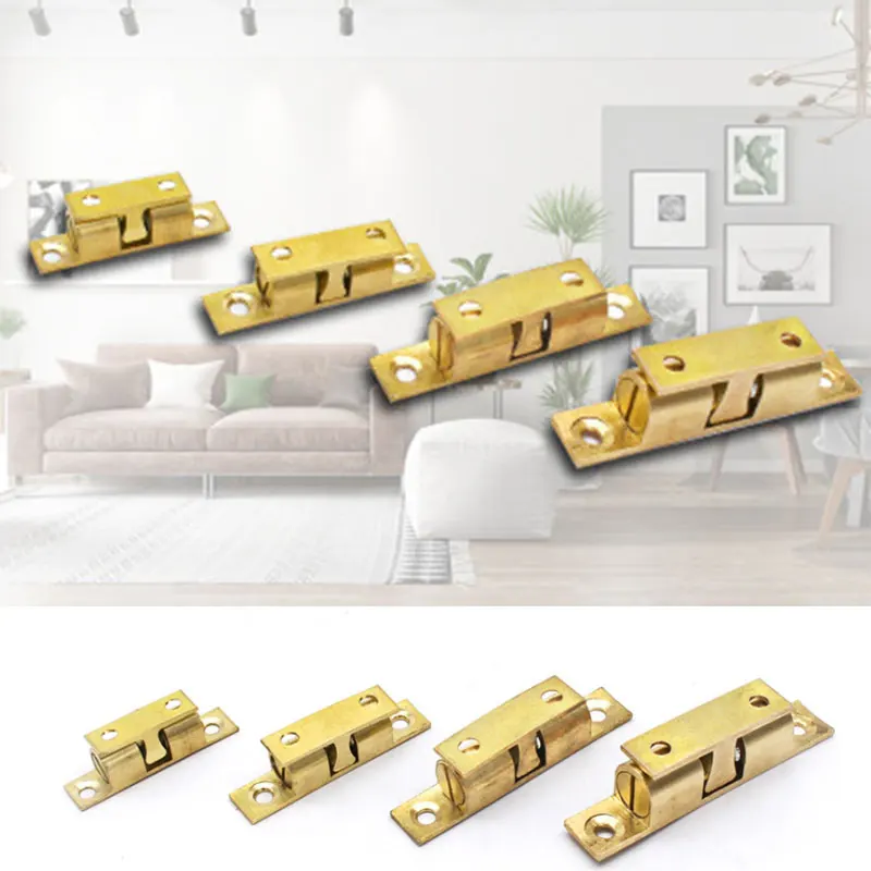 

1Set Door Lock Door Touch Latch Cabinets Interlock Switch Chassis Cabinet Locker Brass Door Buckle With Screws Furniture Fitting