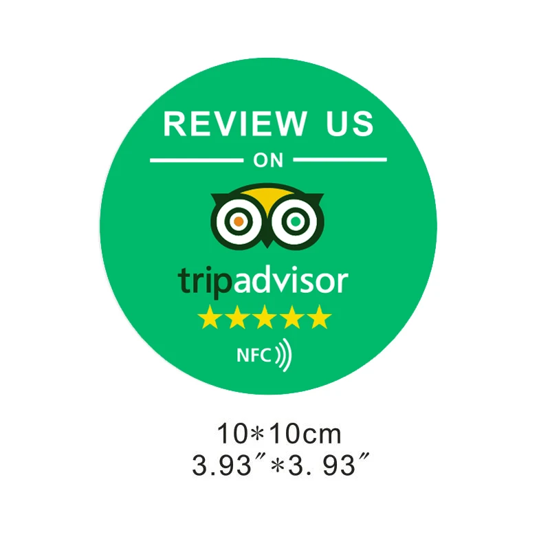 Diameter 10CM Google Instagram Tripadvisor NFC Sticker NFC13.56MHz Programmable PVC Material with 3M Self-adhesive Backing