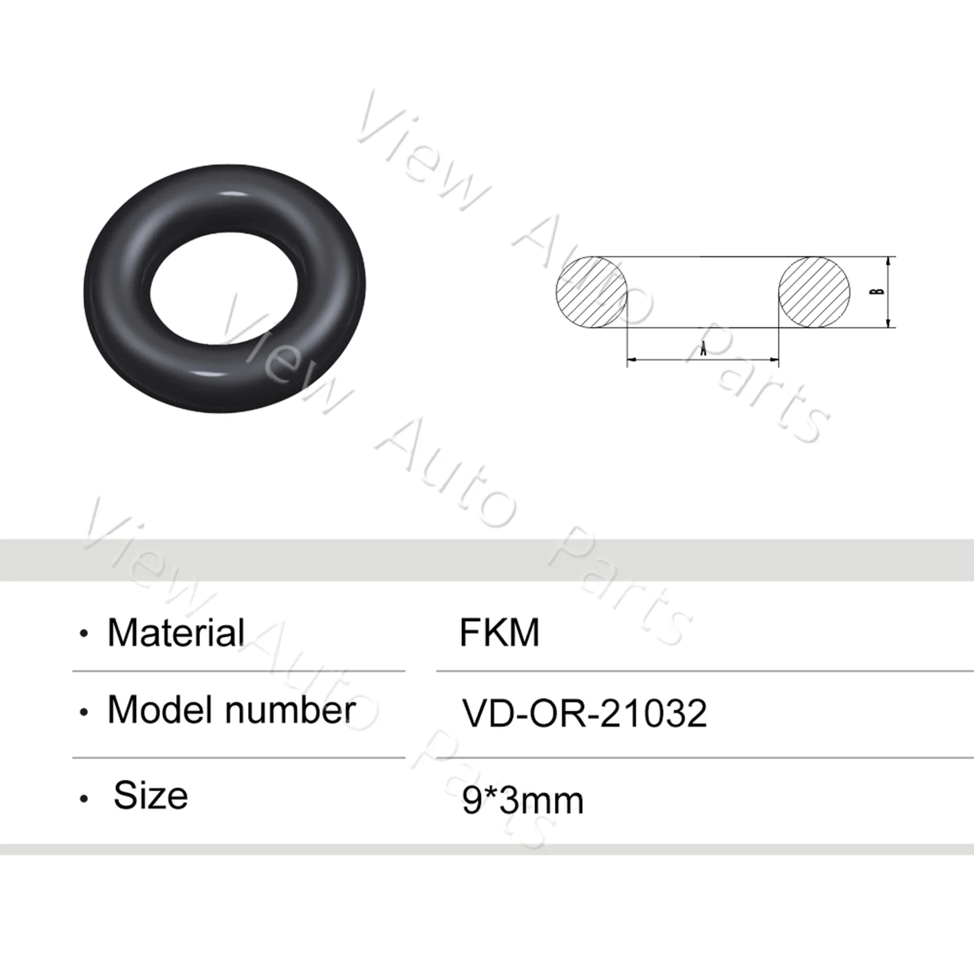 50pcs For Toyota Fuel Injector Rubber Seals Orings High Wear Resistent Fuel Injector Repair Kit 9*3mm OR-21032
