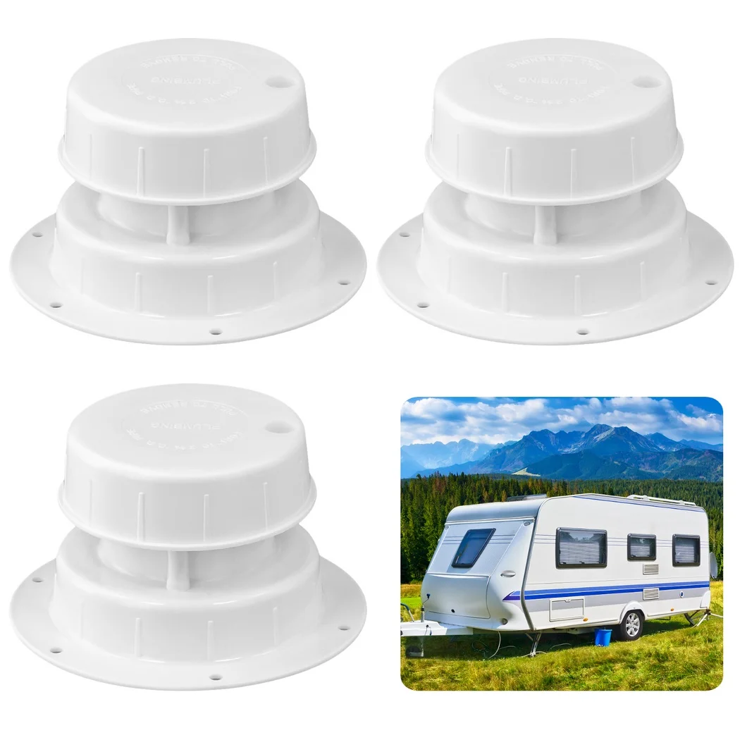 3Pcs RV Plumbing Vent Caps RV Roof Sewer Vent Covers Camper Vent Cap Replacement For RV Trailer Motorhome Fit 1