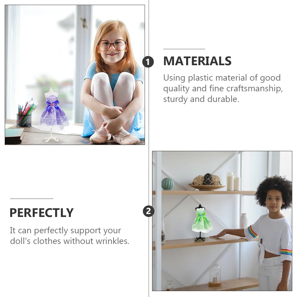 

4Pcs Small Clothes Display Rack Miniature Mannequin Stand for Kids Room Dress Support Jewelry Holder Decoration