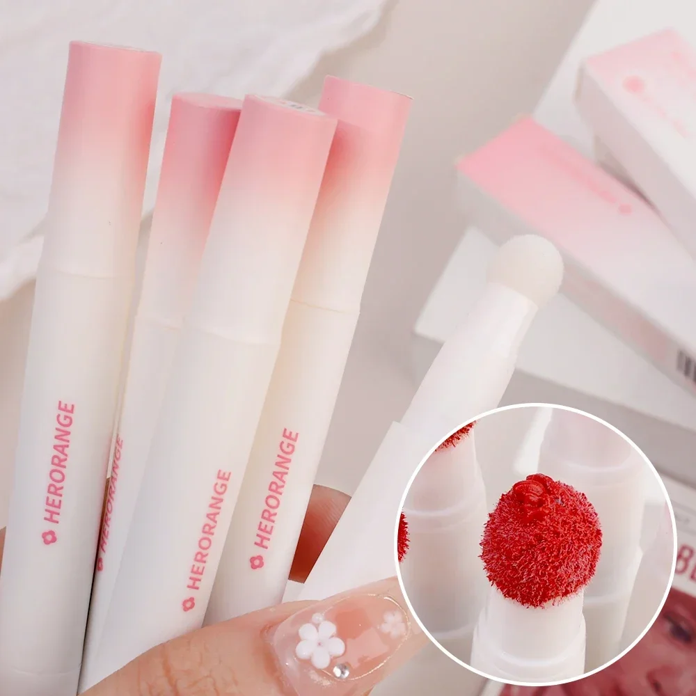 Weiche matte Schwamm lippen glasur nackt rosa Lip gloss feuchtigkeit spendend wasserdicht dauerhafte Antihaft becher Lippen tönung Pigment koreanische Kosmetik