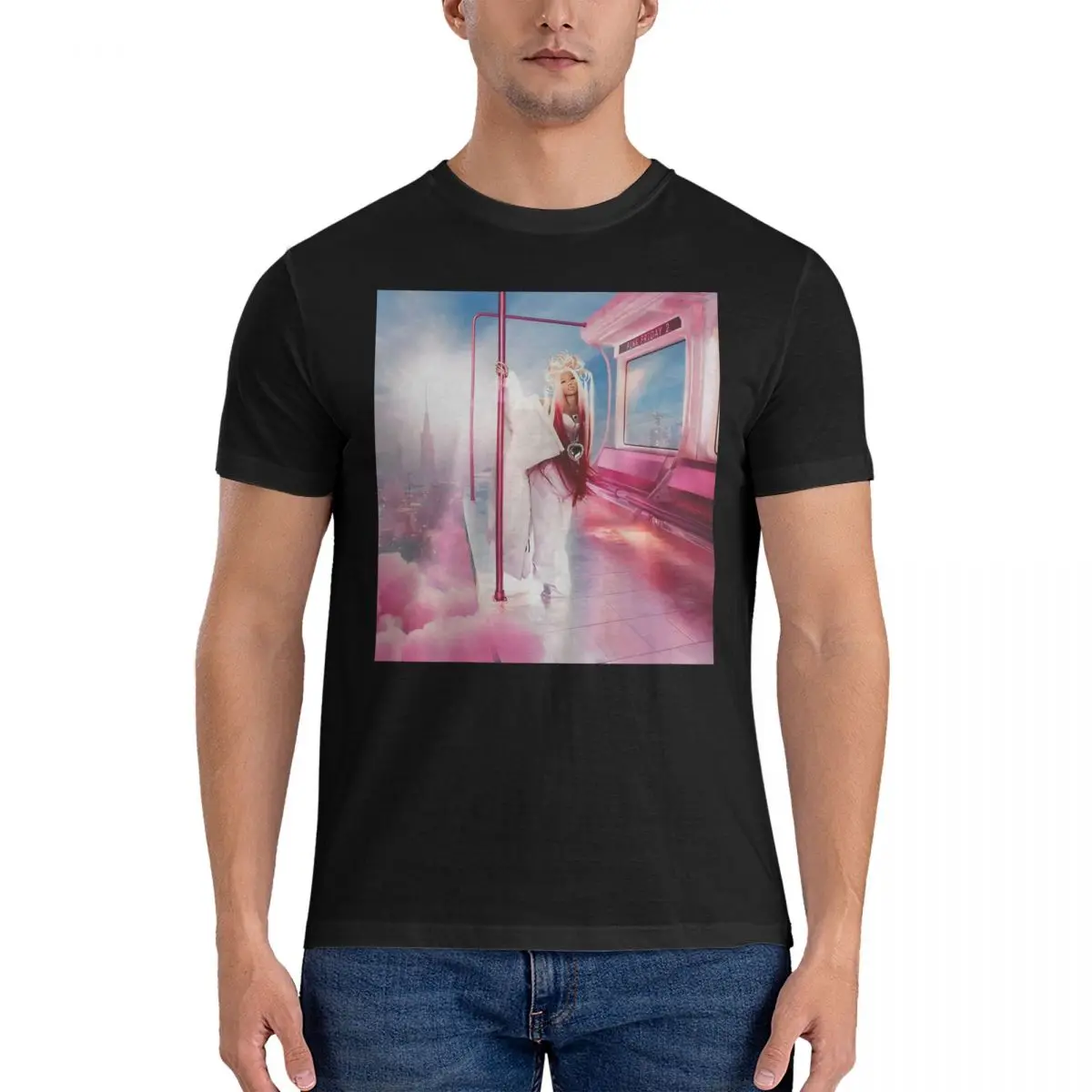 Men's Pink Friday 2 (Album Cover) T Shirts Nicki Minaj 100% Cotton Clothes Leisure Short Sleeve Crew Neck Tees New Arrival