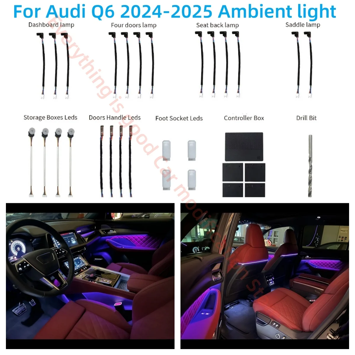 For Audi Q6 2024-2025 LED Ambient Light Car interior lighting Upgrade car accessories Seat backrest light new Atmosphere Lamp