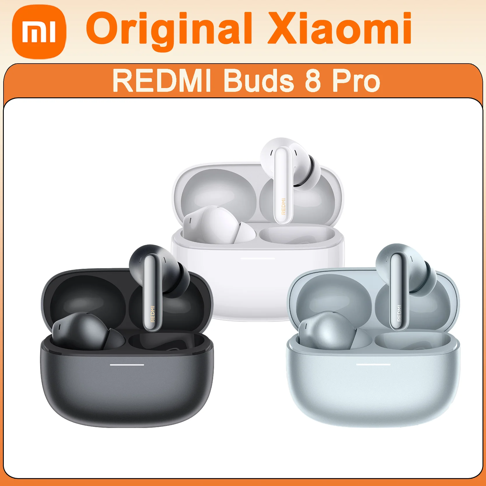 

Оригинальные наушники Xiaomi Redmi Buds 8 Pro с Bluetooth 5.4, AI Clear Call, 3 микрофонами, шумоподавлением 55 дБ, низкой задержкой, длительным временем работы от батареи и стереозвуком.