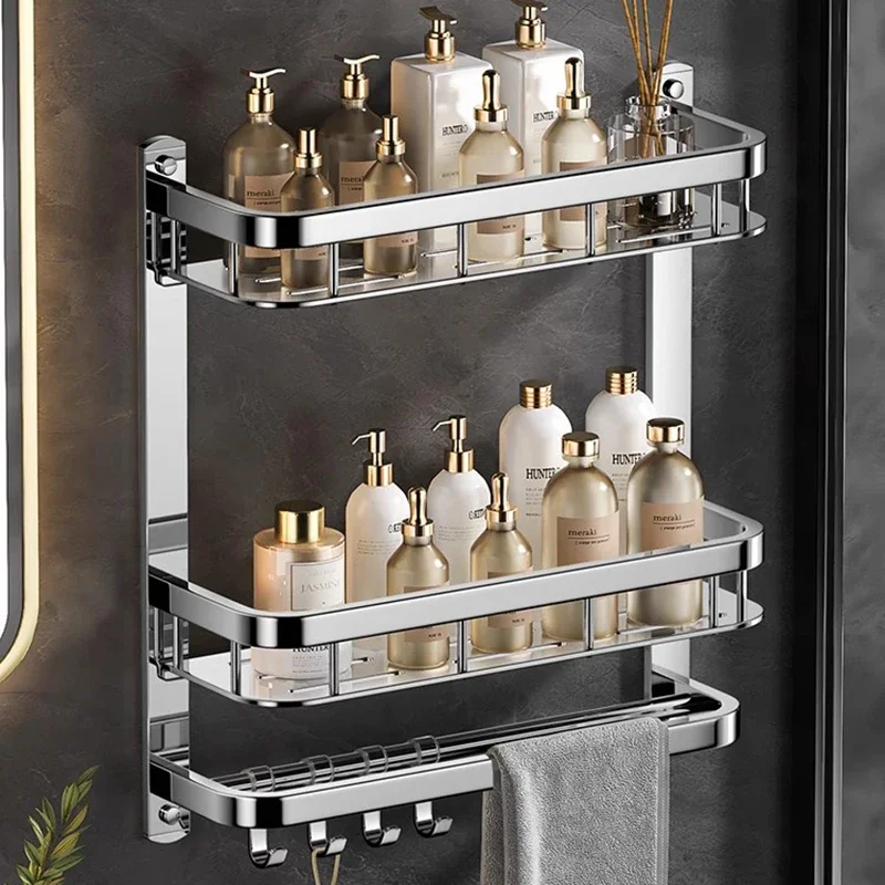 

Wall Mounted Bathroom Storage Cabinet Metal Shelves Waterproof Space Saving Multipurpose Bathroom Organizer For Home Furniture