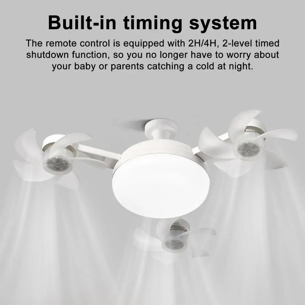 E27 LED Silent Ceiling 3-in-1 Fan Light Remote Control Dimmable Three-Color Drone-Shaped Home Lighting for Living Room Bedroom