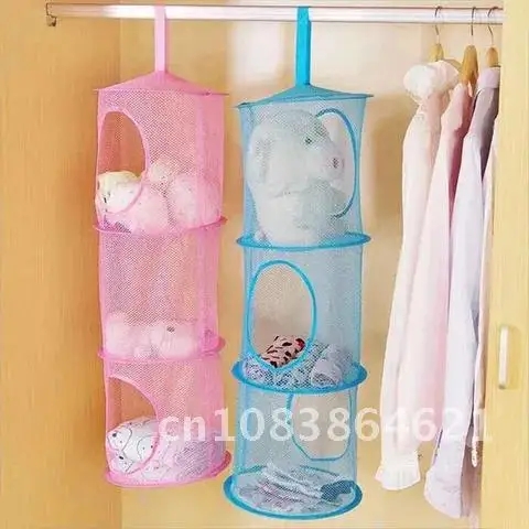 

Breathable storage hanging basket with 3 layers of mesh, hanging storage bag, children's toy storage bag, wall hanging wardrobe