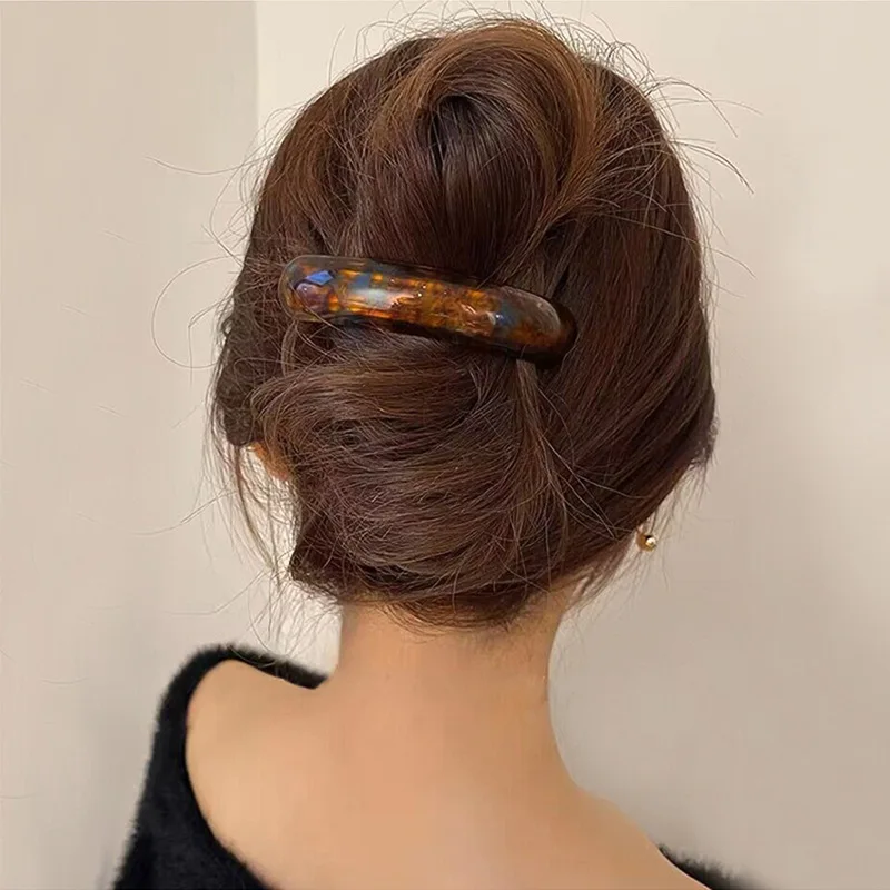 New Vintage Acetic Acid Hair Clips Trendy Print Hairpins Barrettes Hairgrip Spring Clip Hair Accessories For Women Headwear Gift image 3