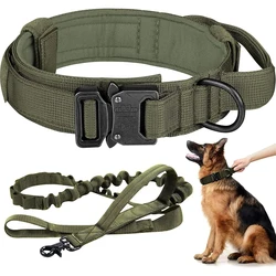 Dog Collar Durable Tactical Leash Set Adjustable Military Pet Collar Leash Medium Large Dog German Shepherd Training Accessories