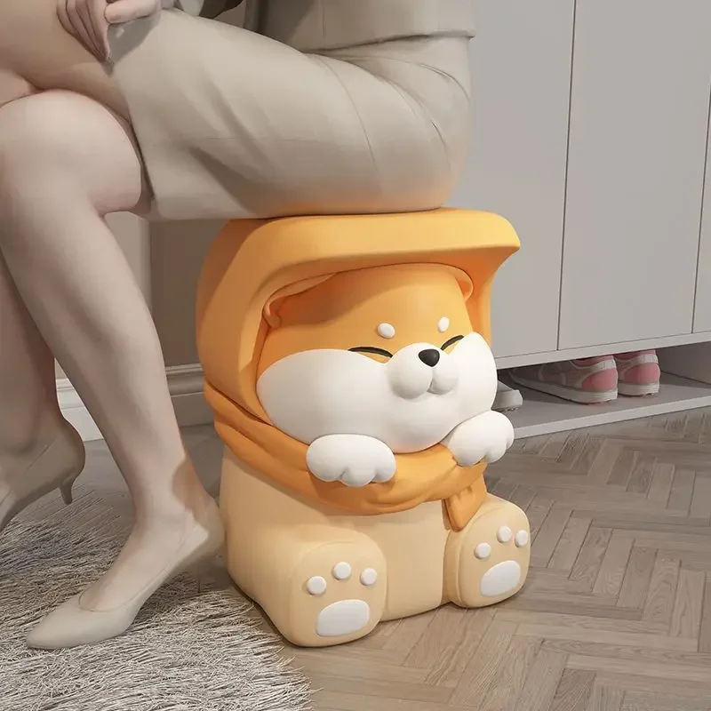 Creative Shiba Inu Floor-standing Ornaments Cartoon Living Room Footstool Bedroom Bedside Table Floor-standing Ornaments Dog