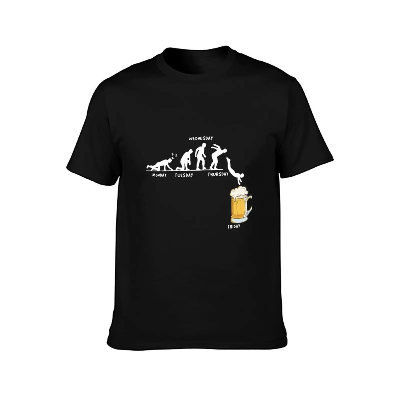 Man Week Craft Beer T-Shirt, Summer Casual Cotton Tee, Oversized Streetwear Tops, Vintage Graphic Print, Loose Fit Short Sleeve